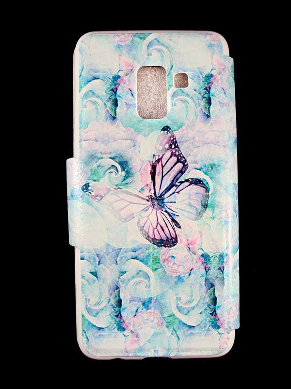 Capa Flip Samsung Galaxy A Borboleta Blue C Apoio E Janela